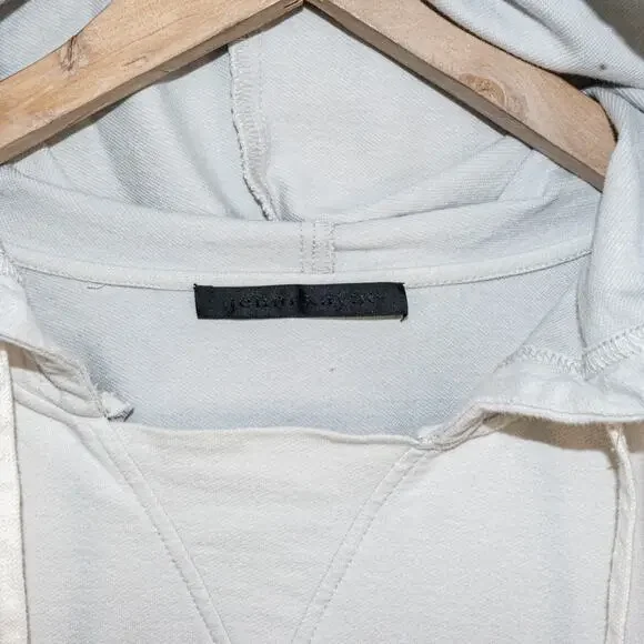 Jenni Kayne Light Gray Hoodie Poncho cape sweatshirt women's OS Kangaroo pocket - Picture 3 of 12